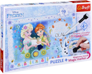 Комплект пъзел Trefl от 70 части с магически маркер - Рожденият ден на Анна