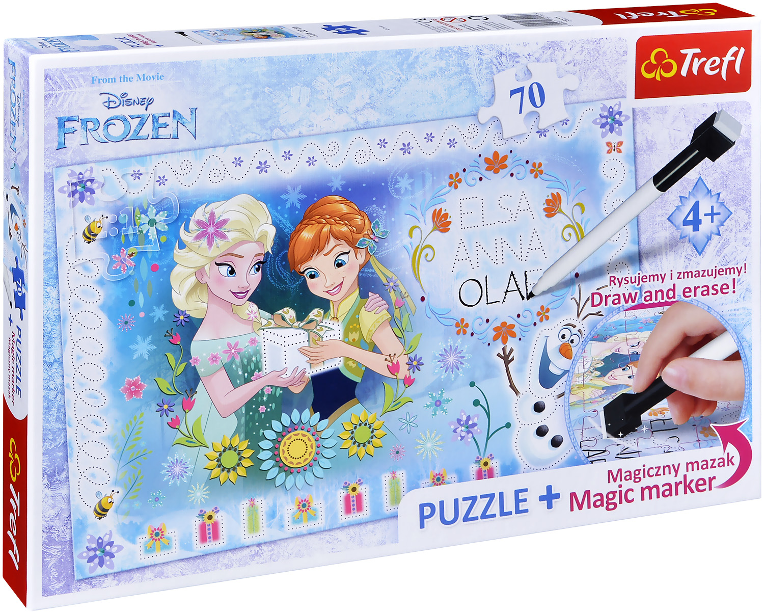 Комплект пъзел Trefl от 70 части с магически маркер - Рожденият ден на Анна