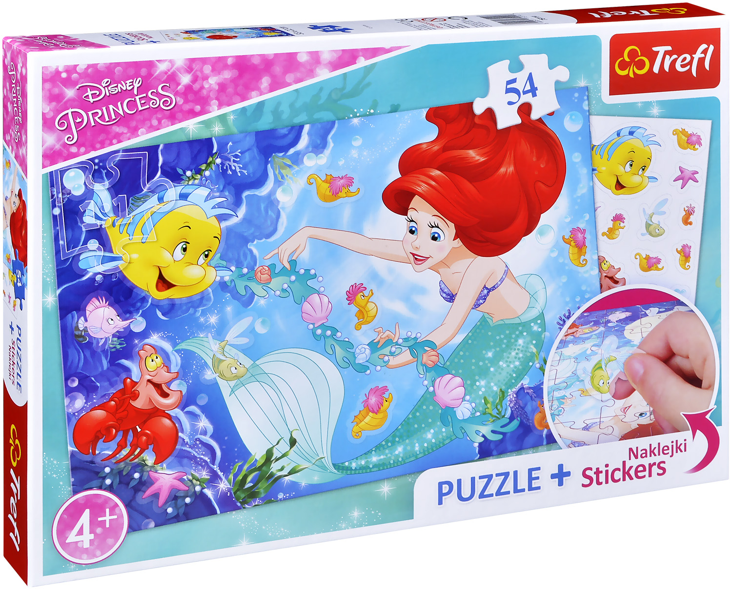 Комплект пъзел Trefl от 54 части със стикери - Ариел и нейните приятели