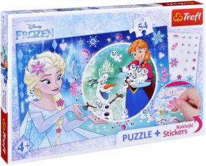 Комплект пъзел Trefl от 54 части със стикери - Магическата сила на Елза