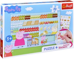 Комплект пъзел Trefl от 35 части със стикери - Прасенцето Пепа