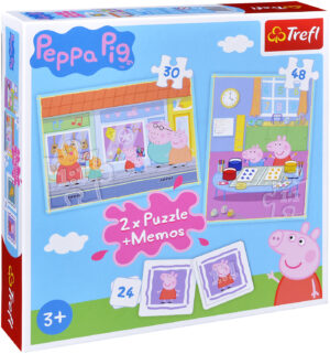 Комплект пъзел и мемо игра Trefl 2 в 1 - Прасенцето Пепа