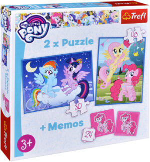 Комплект пъзел и мемо игра Trefl 2 в 1 - Моето малко пони