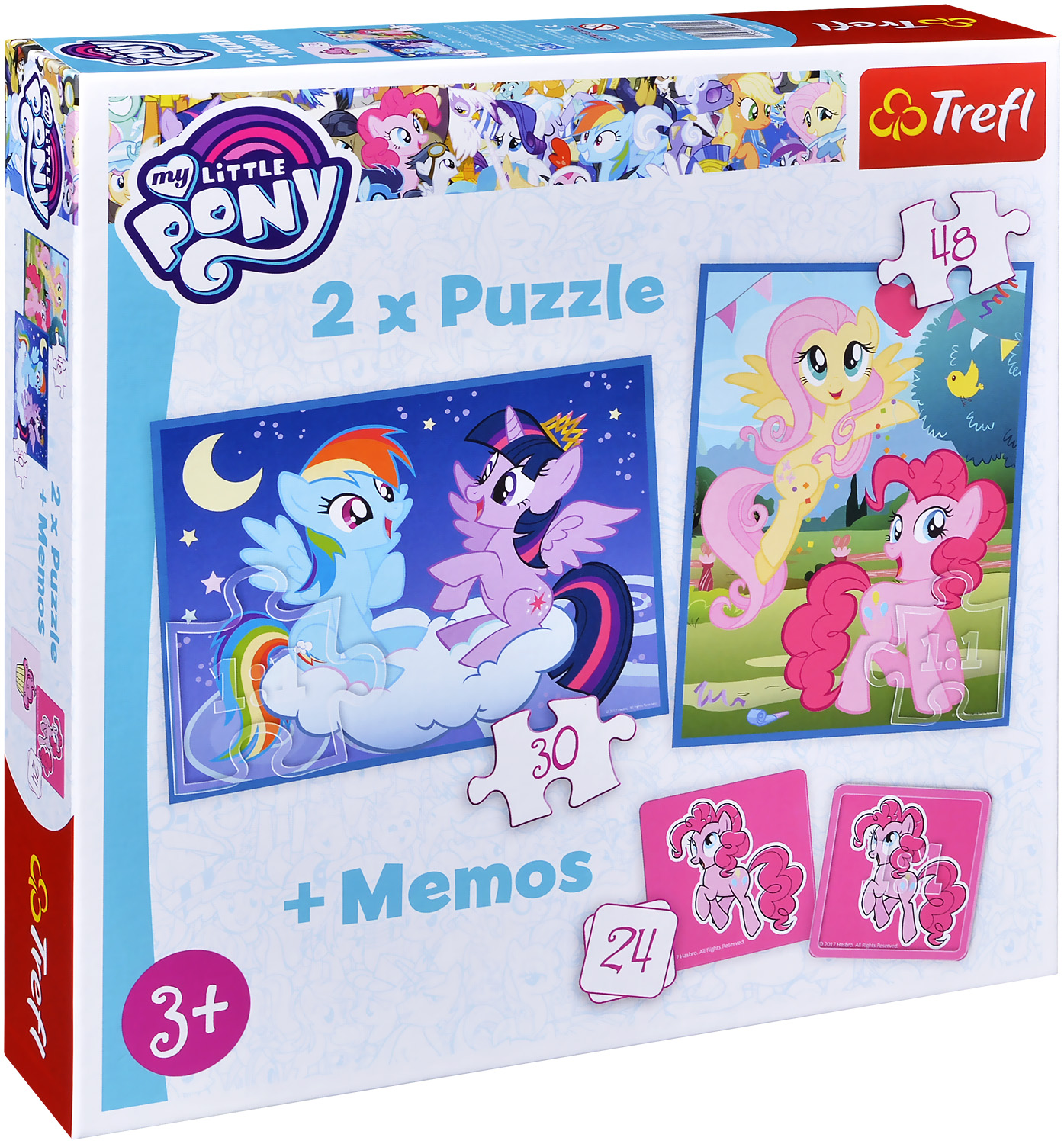 Комплект пъзел и мемо игра Trefl 2 в 1 - Моето малко пони
