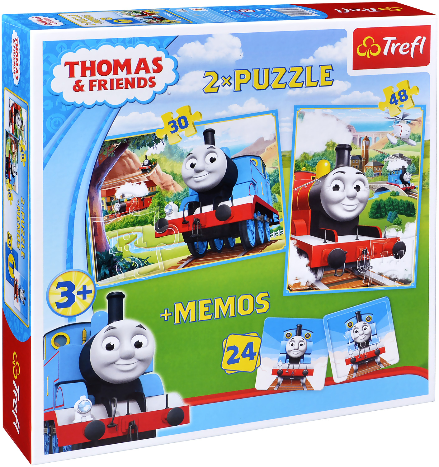 Комплект пъзел и мемо игра Trefl 2 в 1 - Томас и приятели