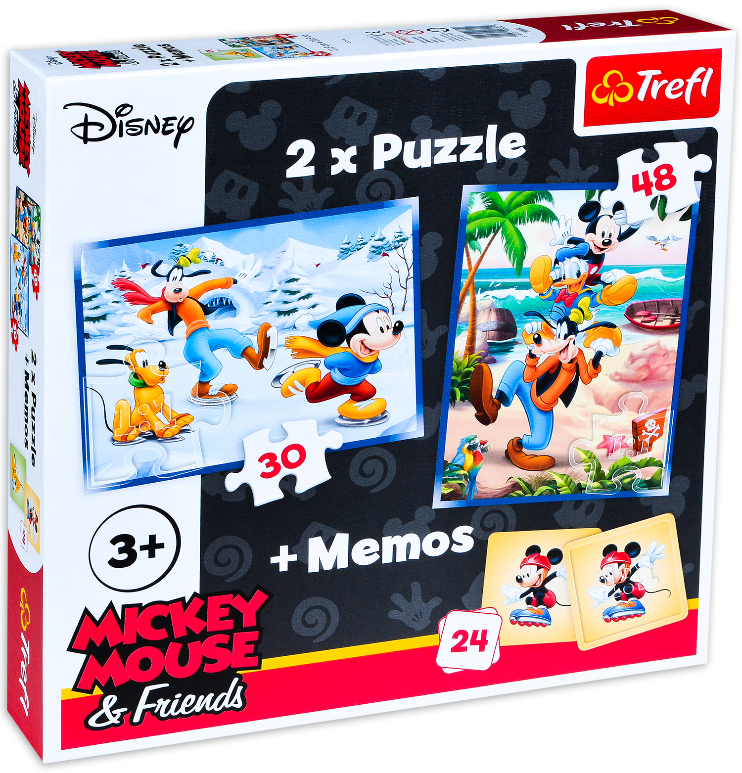 Комплект пъзел и мемо игра Trefl 2 в 1 - Мики Маус и приятели