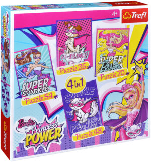 Пъзел Trefl 4 в 1 - Барби супер принцеса