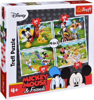 Пъзел Trefl 4 в 1 - Герои на Дисни в парка