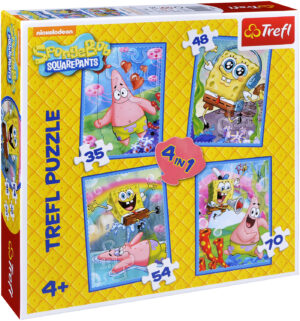 Пъзел Trefl 4 в 1 - Спондж Боб и Патрик