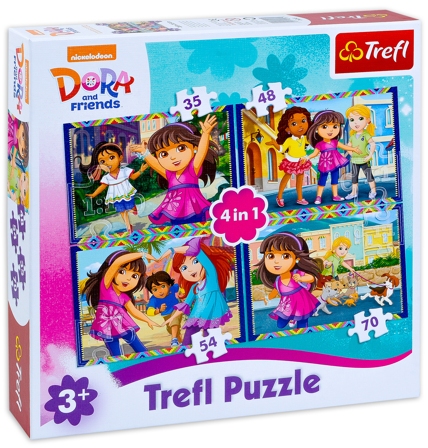 Пъзел Trefl 4 в 1 - Дора и приятели