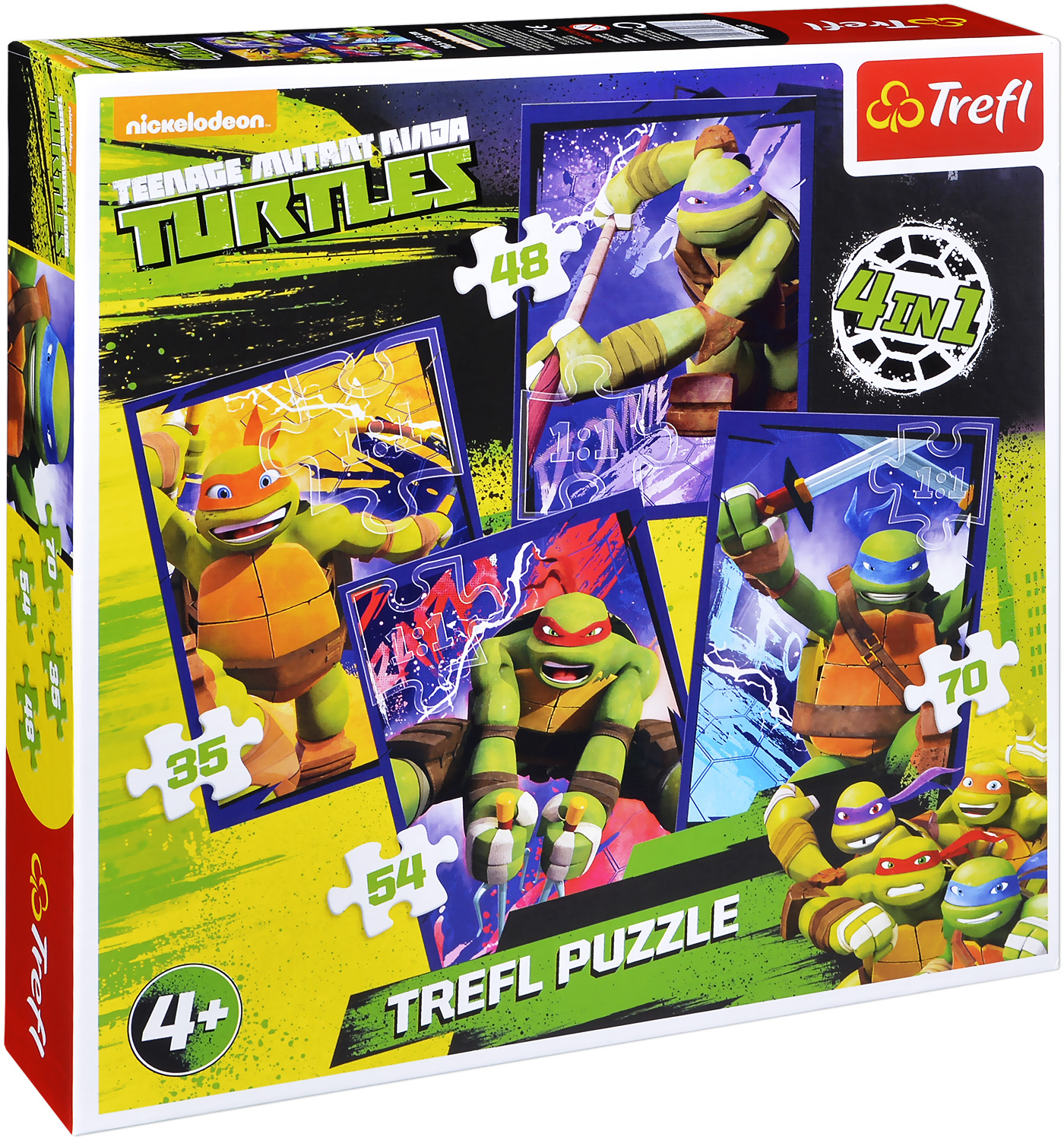 Пъзел Trefl 4 в 1 - Костенурките нинджа
