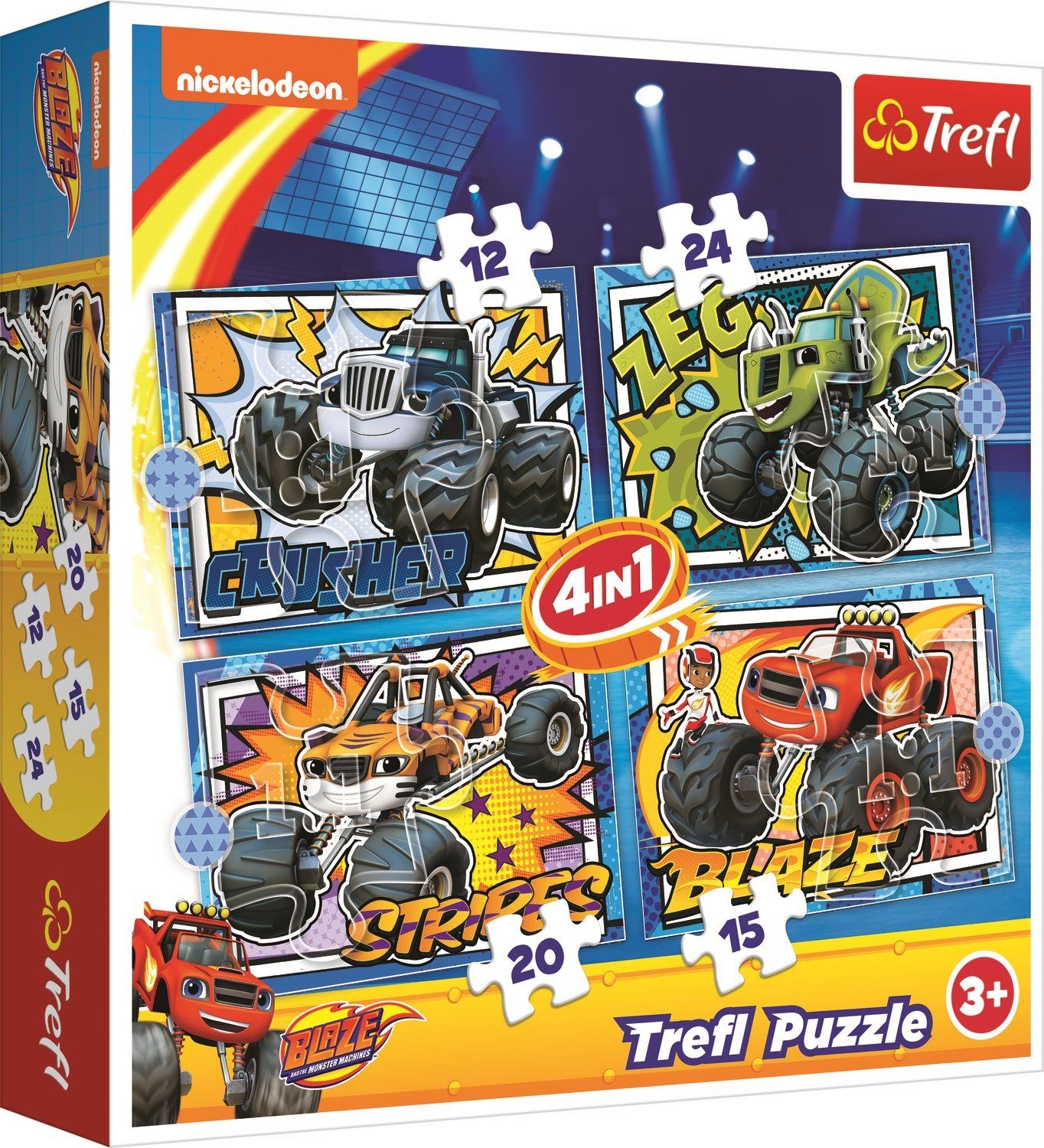 Пъзел Trefl 4 в 1 - Пламъчко и машините