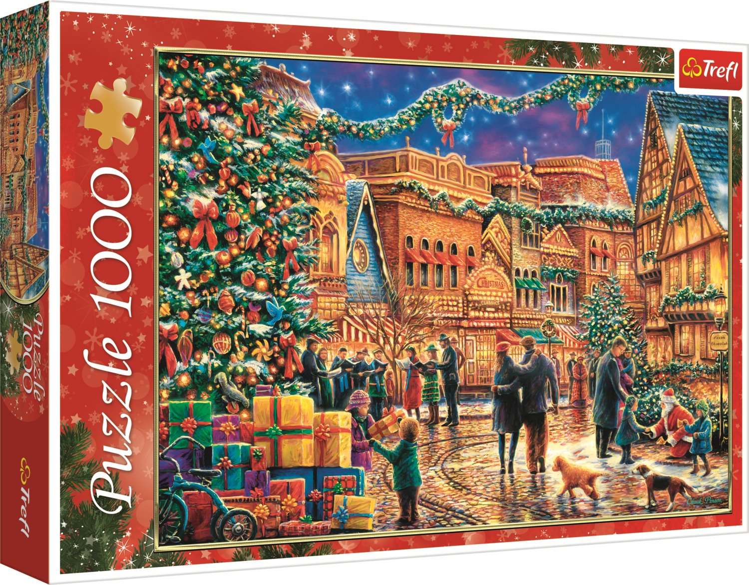 Пъзел Trefl от 1000 части - Коледен площад, Чък Пинсън