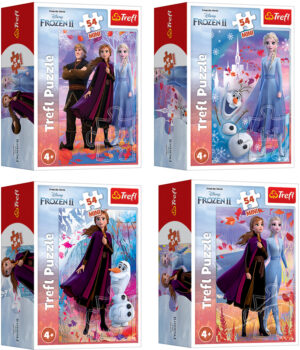 Мини пъзел Trefl от 54 части - В света на Анна и Елза, асортимент