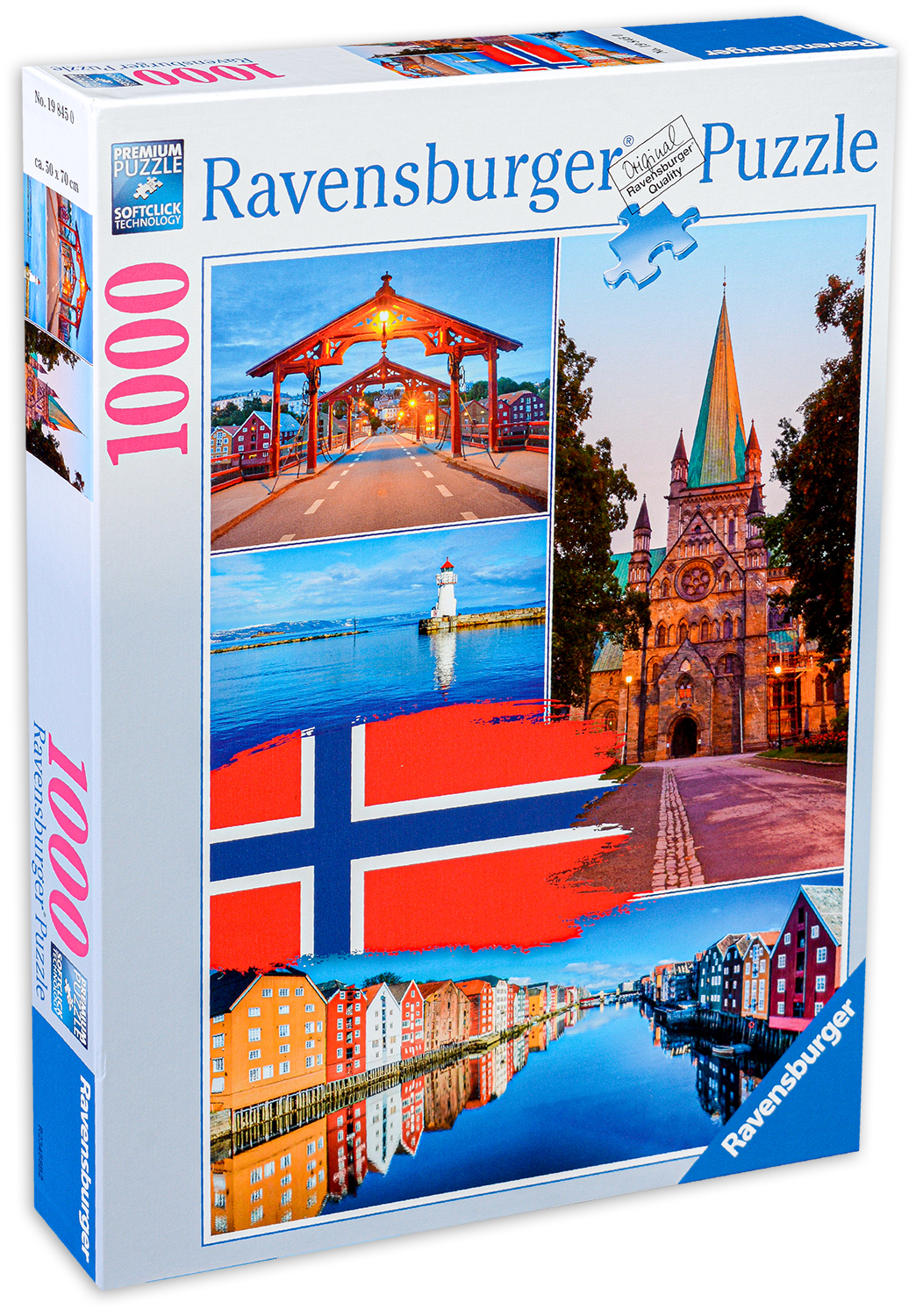 Пъзел Ravensburger от 1000 части - Трондхайм, Норвегия