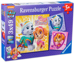 Пъзел Ravensburger от 3 x 49 части - Скай и Еверест, Пес Патрул