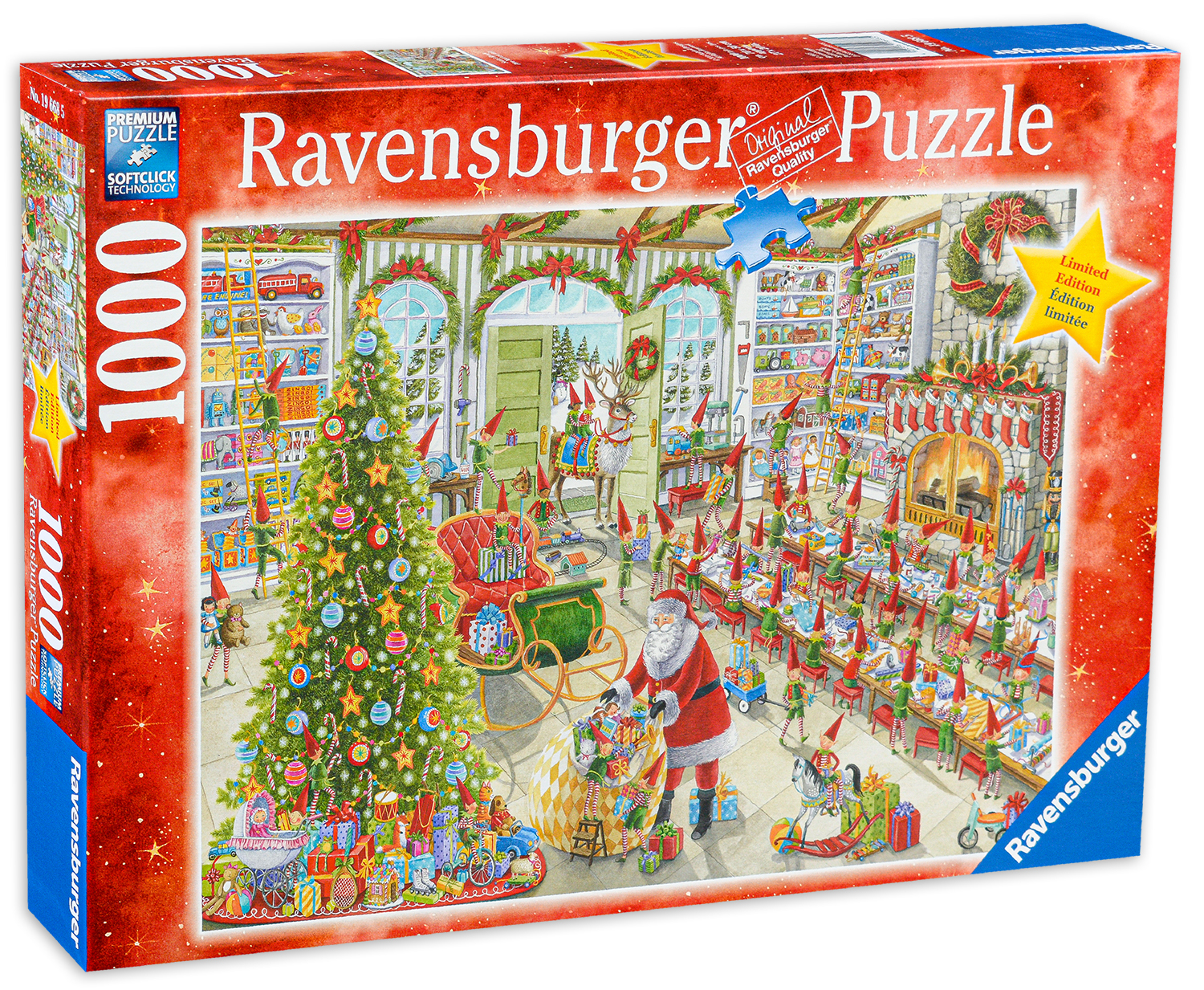 Пъзел Ravensburger от 1000 части - Дядо Коледа е готов