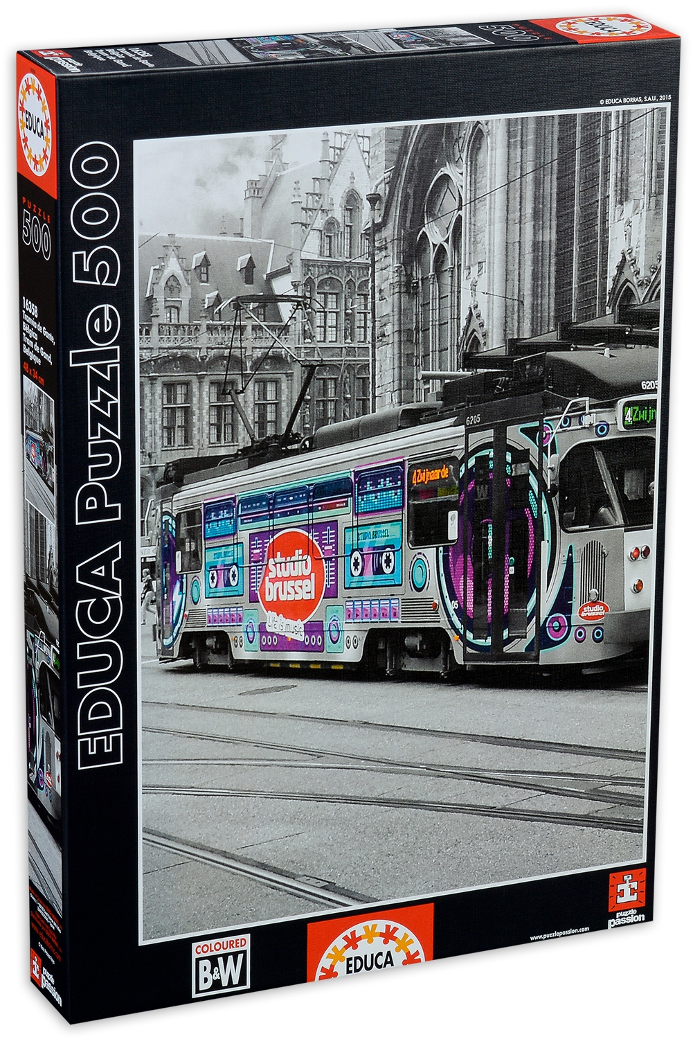 Пъзел Educa от 500 части - Трамвай в Гент, Белгия