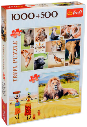 Пъзел Trefl 2 в 1 от 500 и 1000 части - Сафари