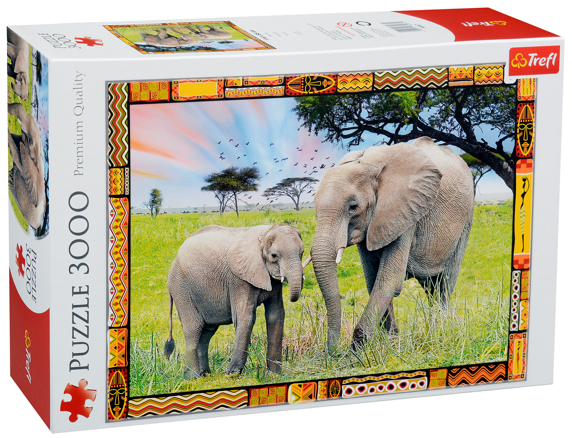 Пъзел Trefl от 3000 части - Слонове, Савана