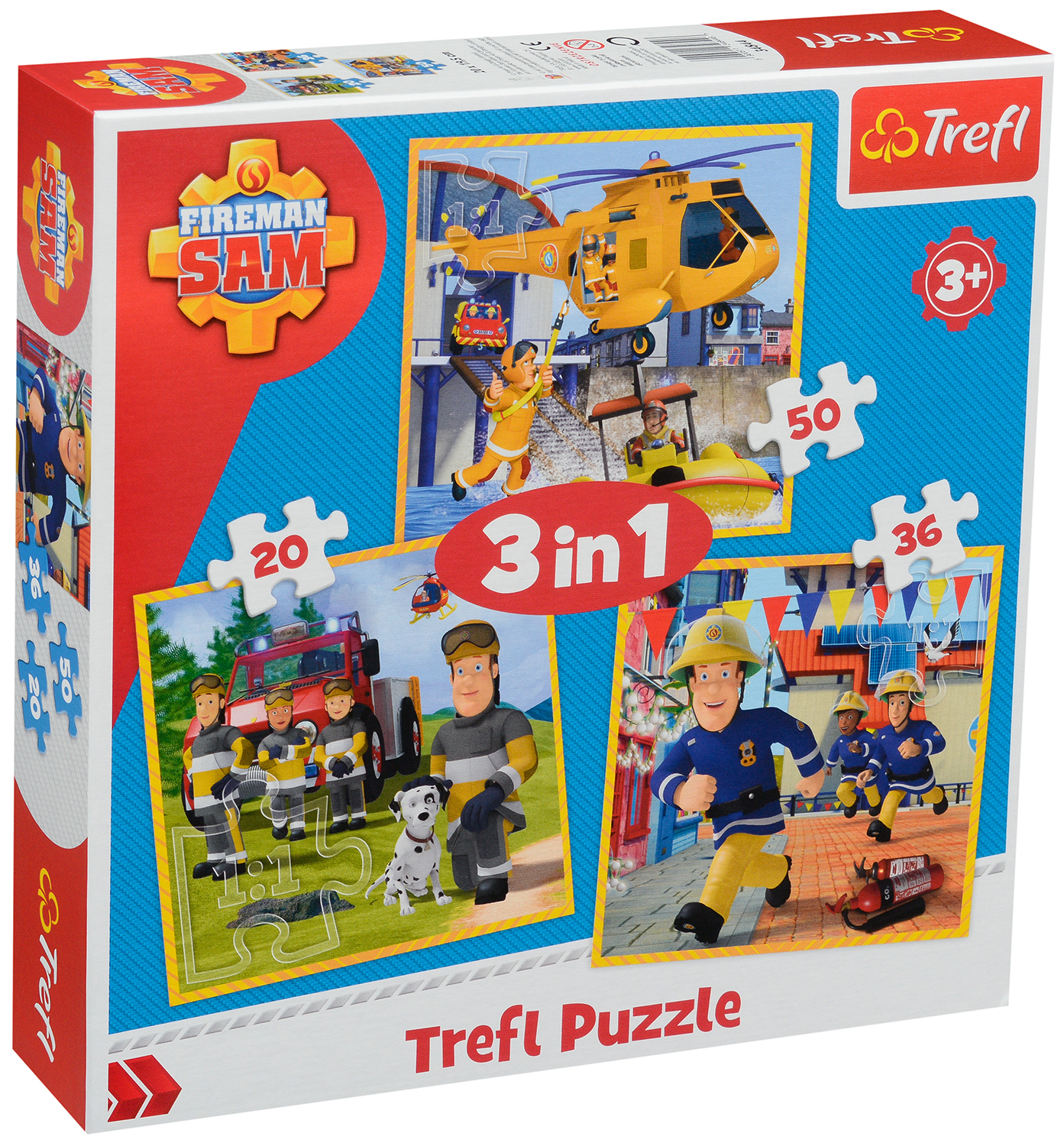 Пъзел Trefl 3 в 1 - Пожарникарят, Сам в действие