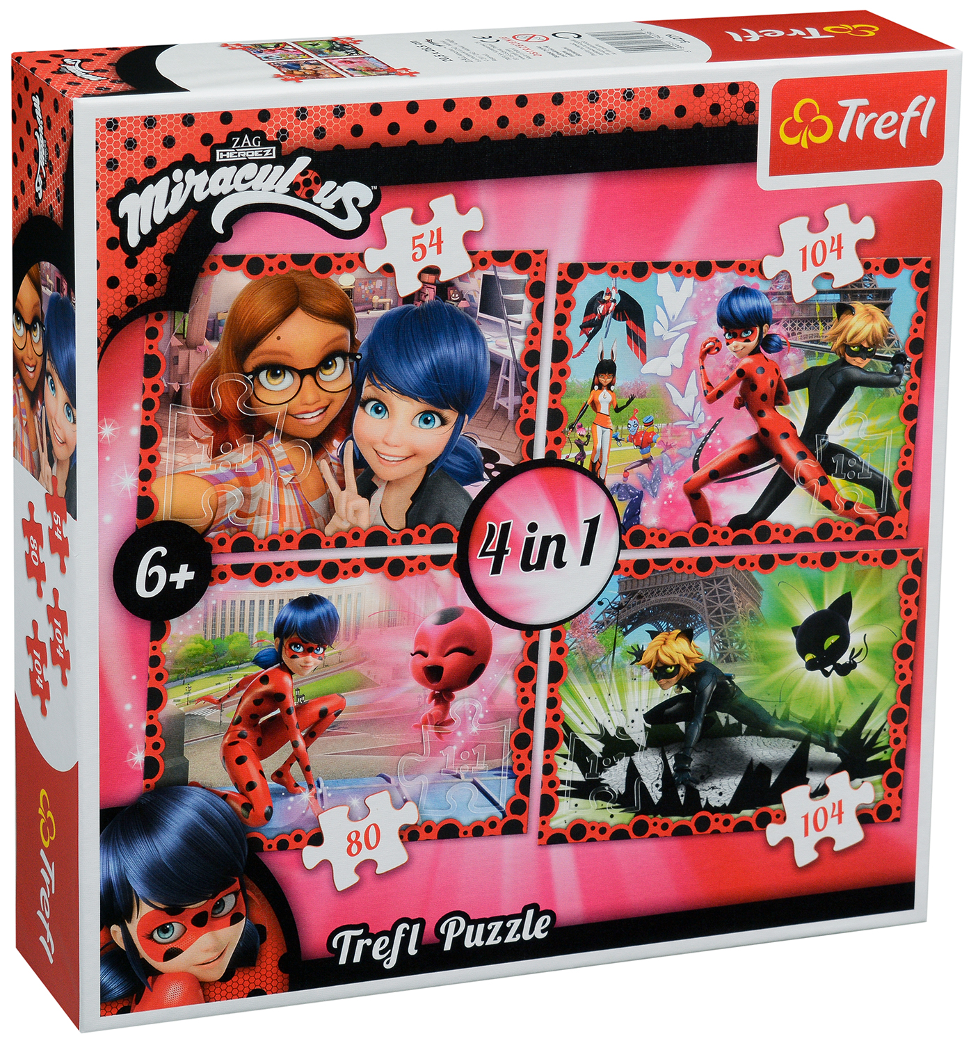 Пъзел Trefl 4 в 1 - Приятелство, Miraculous