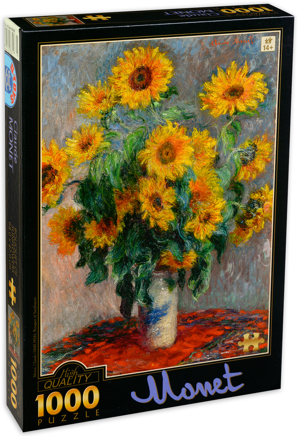 Пъзел D-Toys от 1000 части - Букет от слънчогледи, Клод Моне