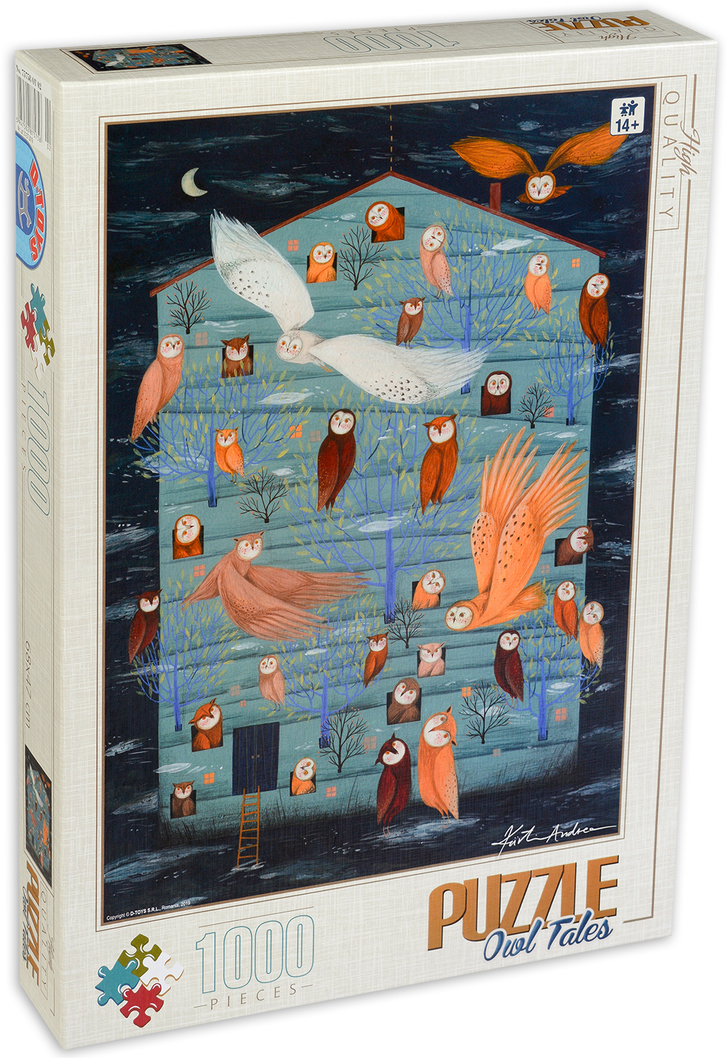 Пъзел D-Toys от 1000 части - Бухали, Андреа Кюрти IV