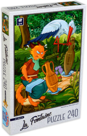 Пъзел D-Toys La Fontaine от 240 части - Басни, Лисицата и щъркелът