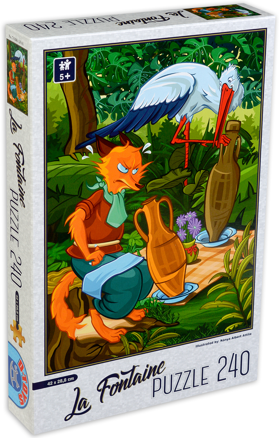 Пъзел D-Toys La Fontaine от 240 части - Басни, Лисицата и щъркелът