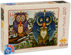 Пъзел D-Toys 100 части - Бухали със сърца