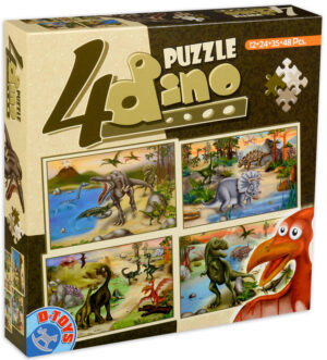 Пъзел D-Toys 4 в 1 - Динозаври