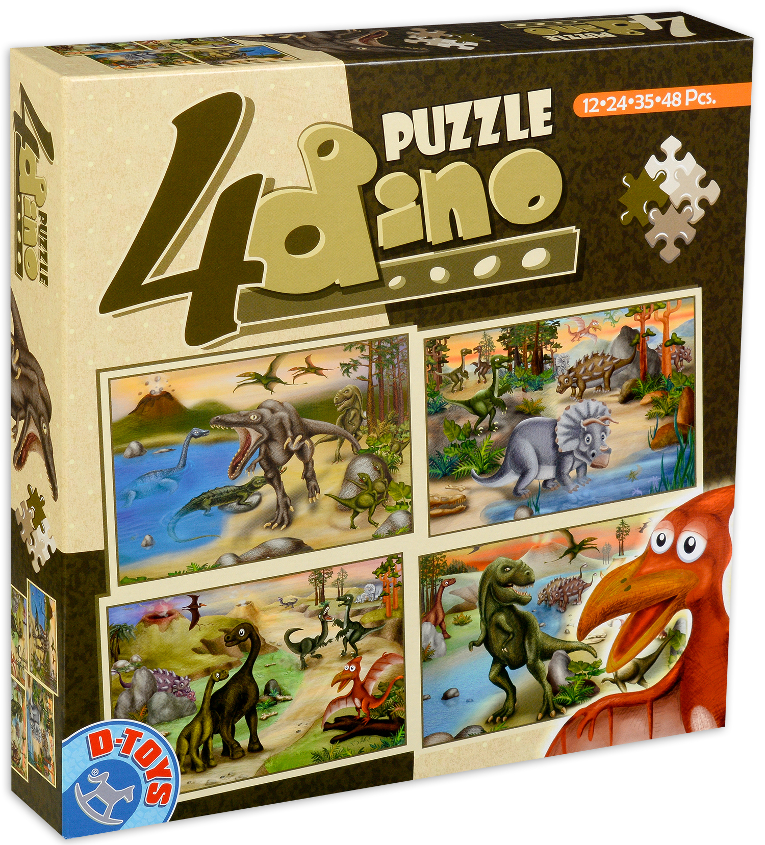 Пъзел D-Toys 4 в 1 - Динозаври