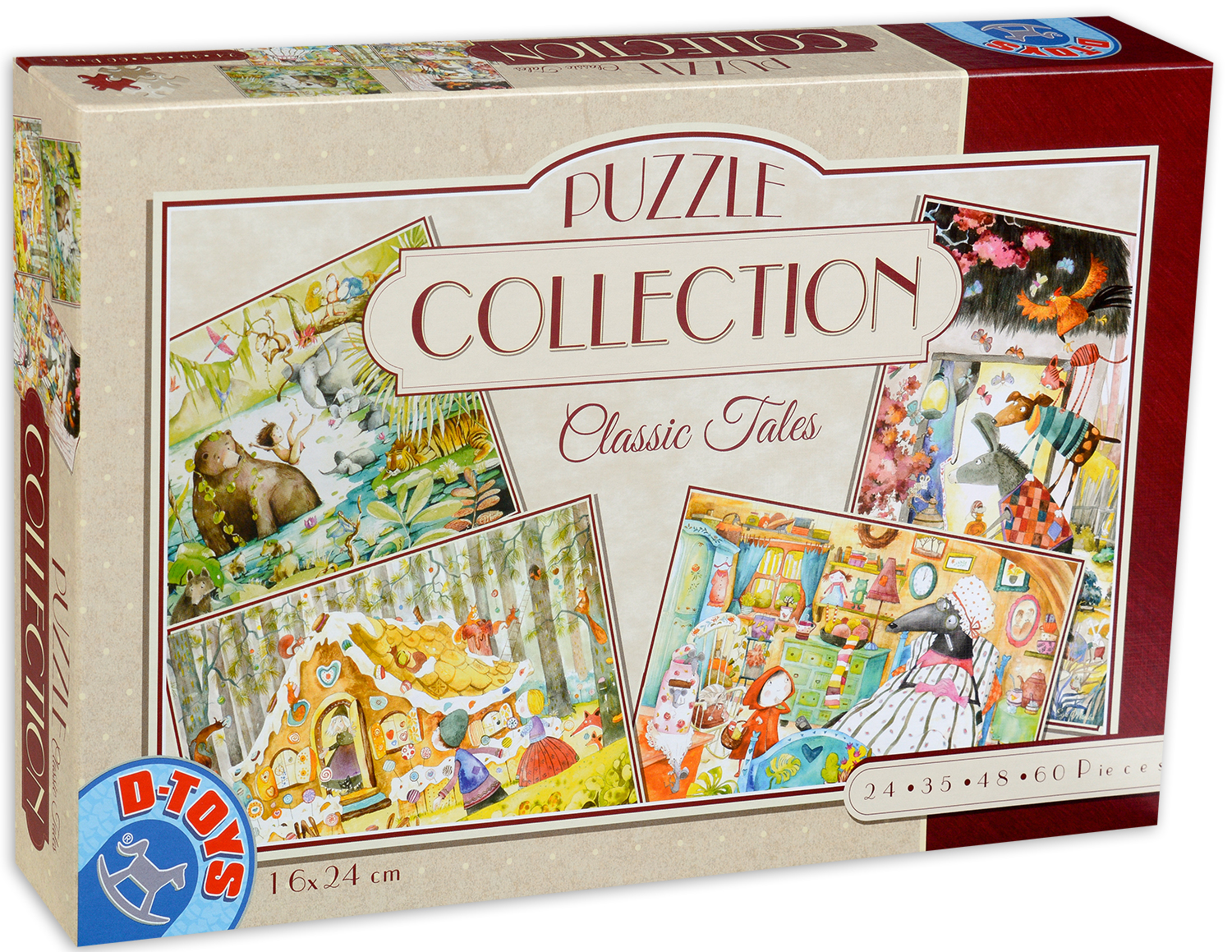 Пъзел D-Toys 4 в 1 - Класически приказки
