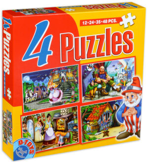 Пъзел D-Toys 4 в 1 - Приказки
