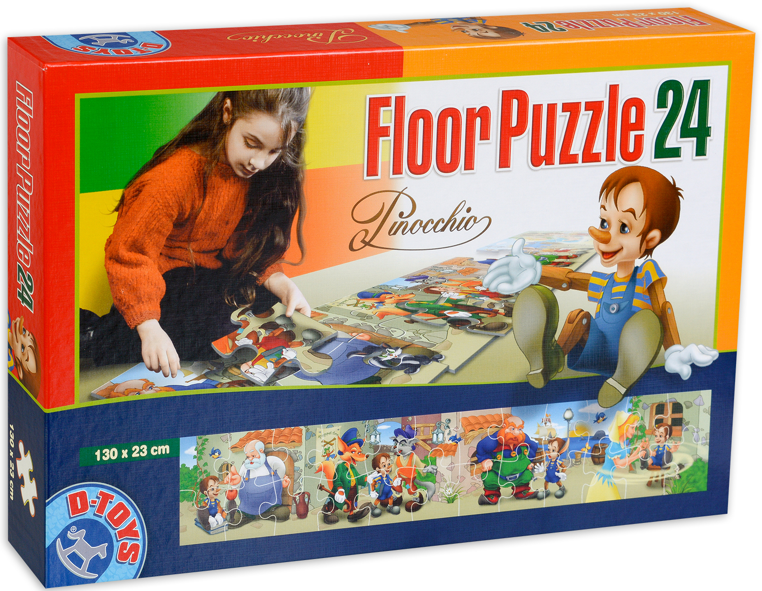 Детски пъзел за под D-Toys от 24 части - Пинокио