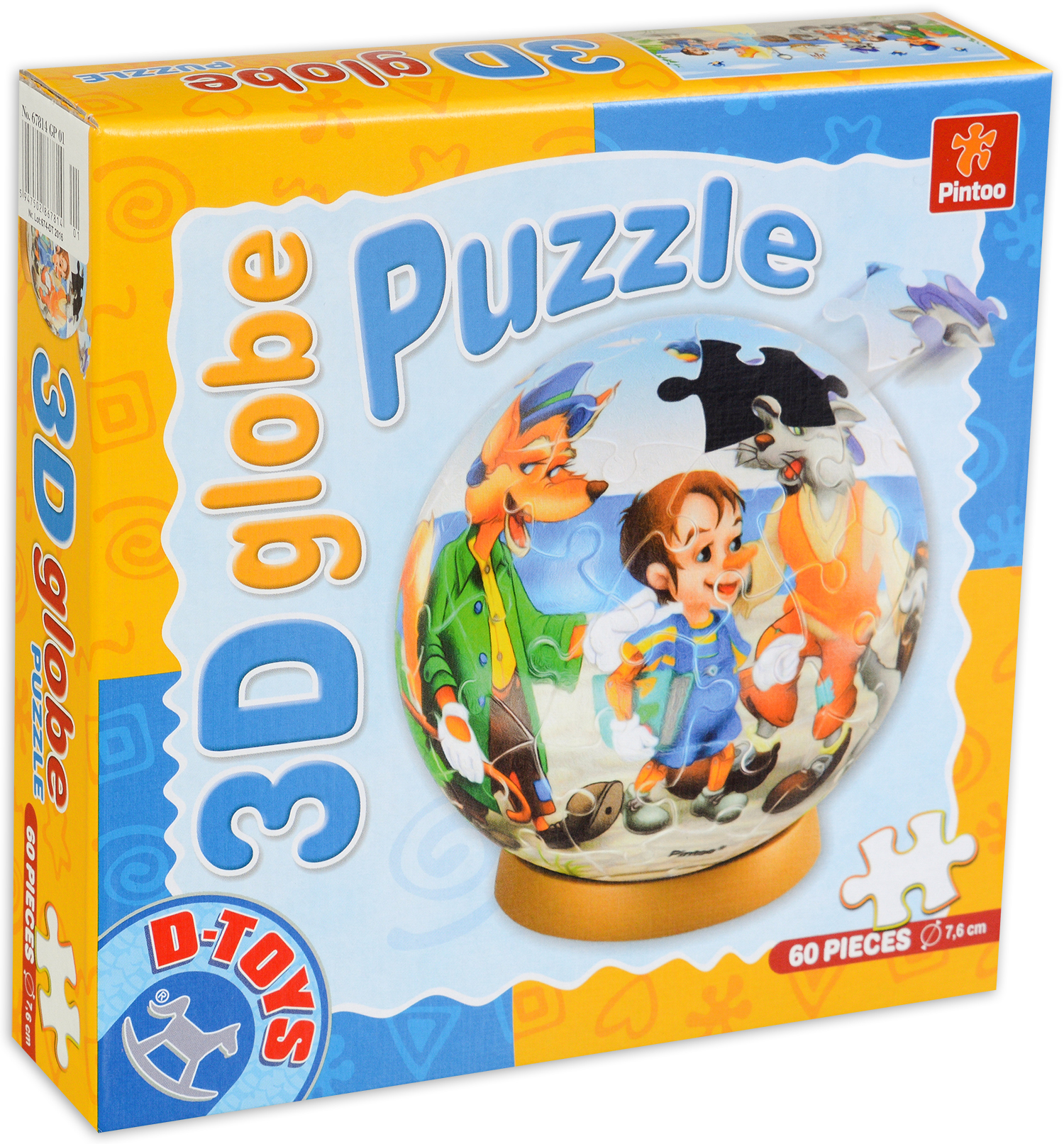 3D пъзел D-Toys от 60 части - Пинокио, глобус