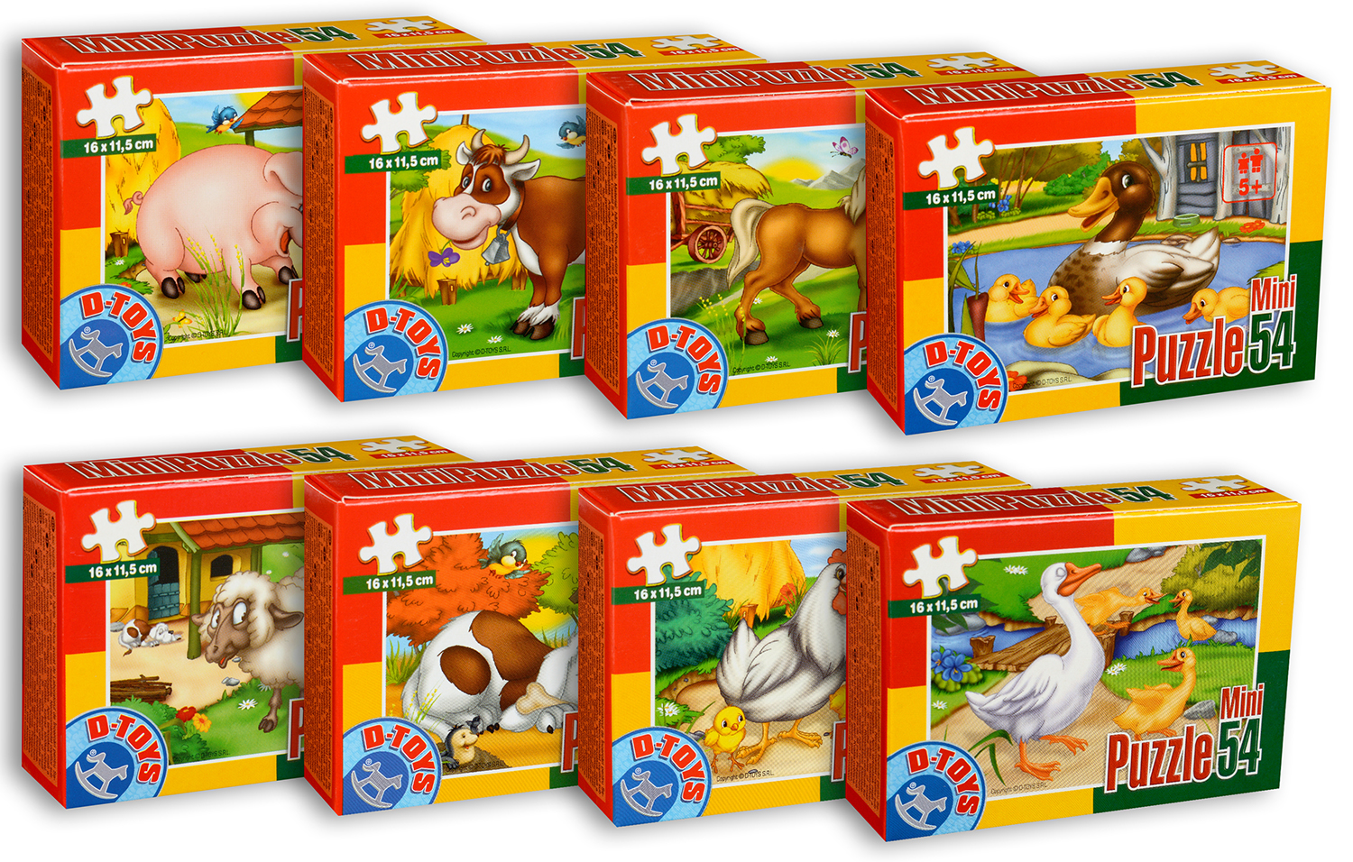 Мини пъзел D-Toys от 54 части - Животни от фермата (асортимент)