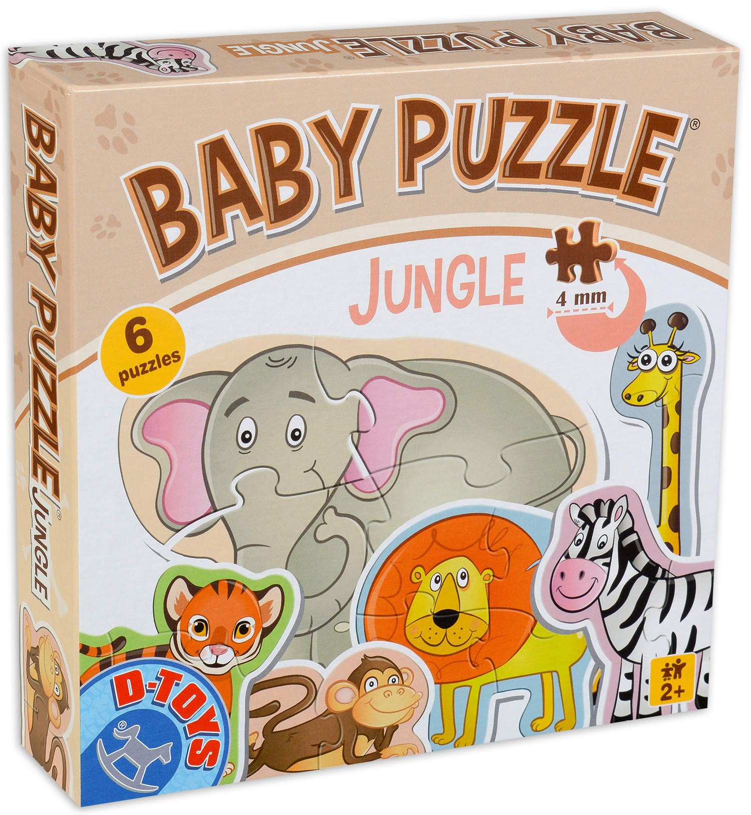 Бебешки пъзел D-Toys 6 в 1 - Джунгла