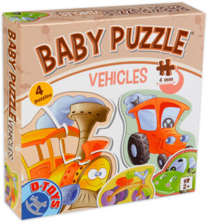 Бебешки пъзел D-Toys 6 в 1 - Превозни средства