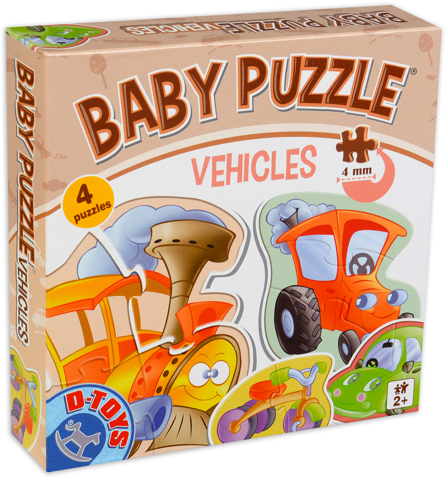 Бебешки пъзел D-Toys 6 в 1 - Превозни средства