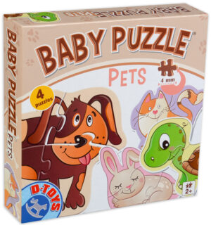 Бебешки пъзел D-Toys 6 в 1 - Домашни любимци