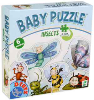 Бебешки пъзел D-Toys 6 в 1 - Насекоми