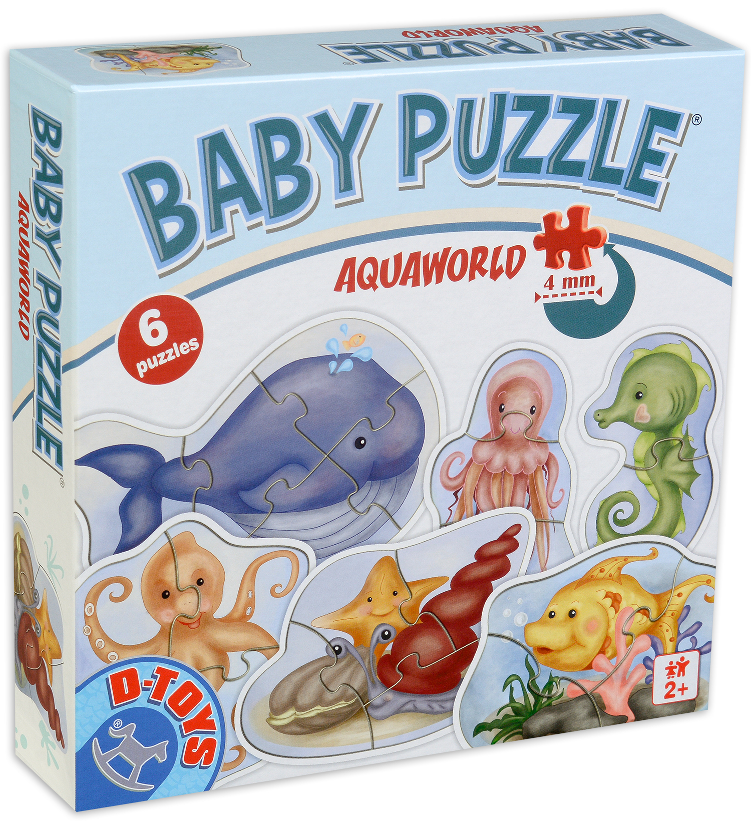 Бебешки пъзел D-Toys 6 в 1 - Морски Свят