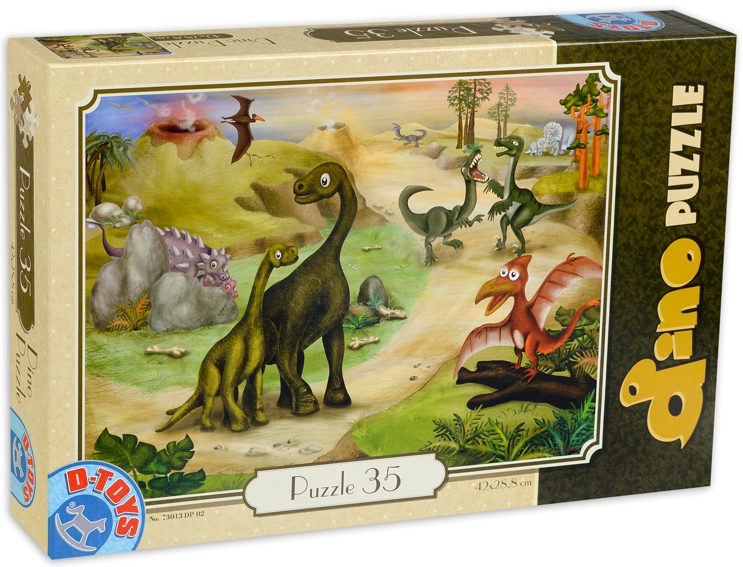 Пъзел D-Toys от 35 части - Динозаври на пътеката