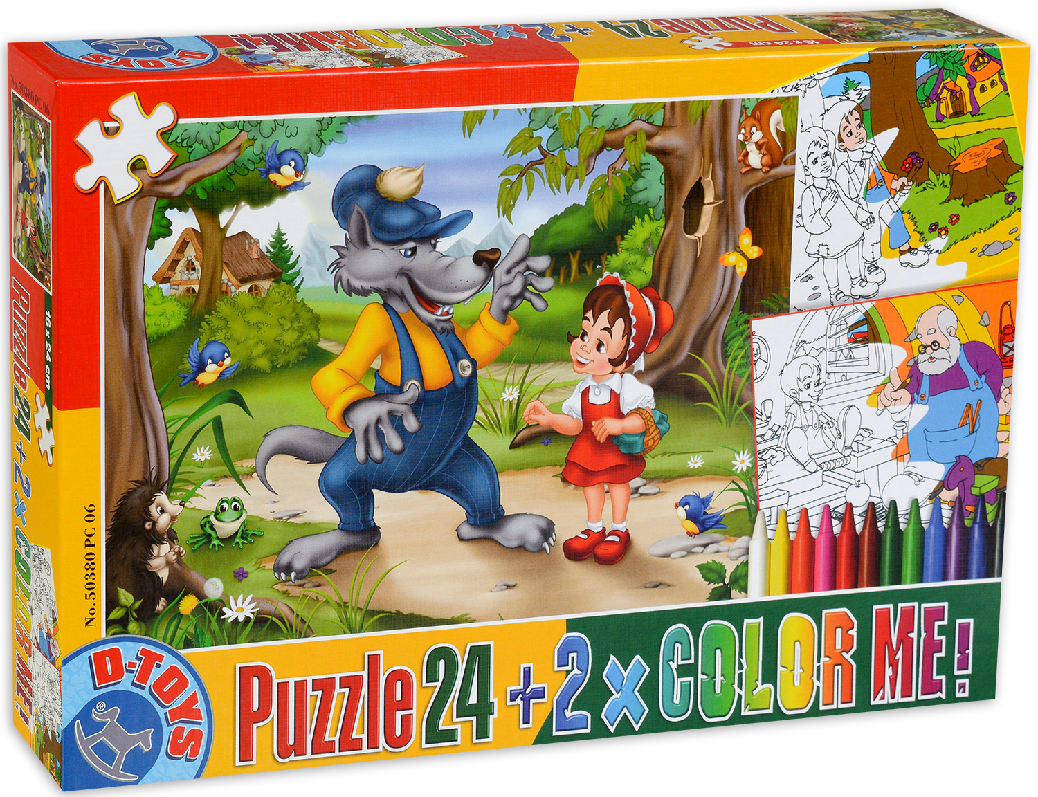 Пъзел за оцветяване D-Toys от 24 части - Червената шапчица