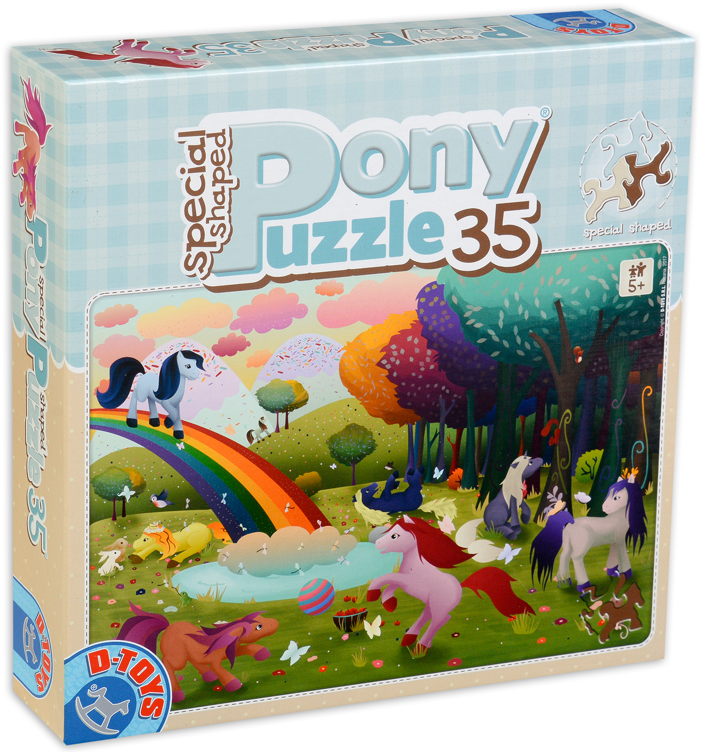 Пъзел D-Toys от 35 части - Понита, в синя кутия