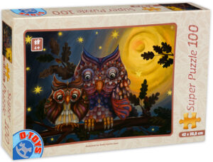 Пъзел D-Toys 100 части - Бухали в звездна нощ