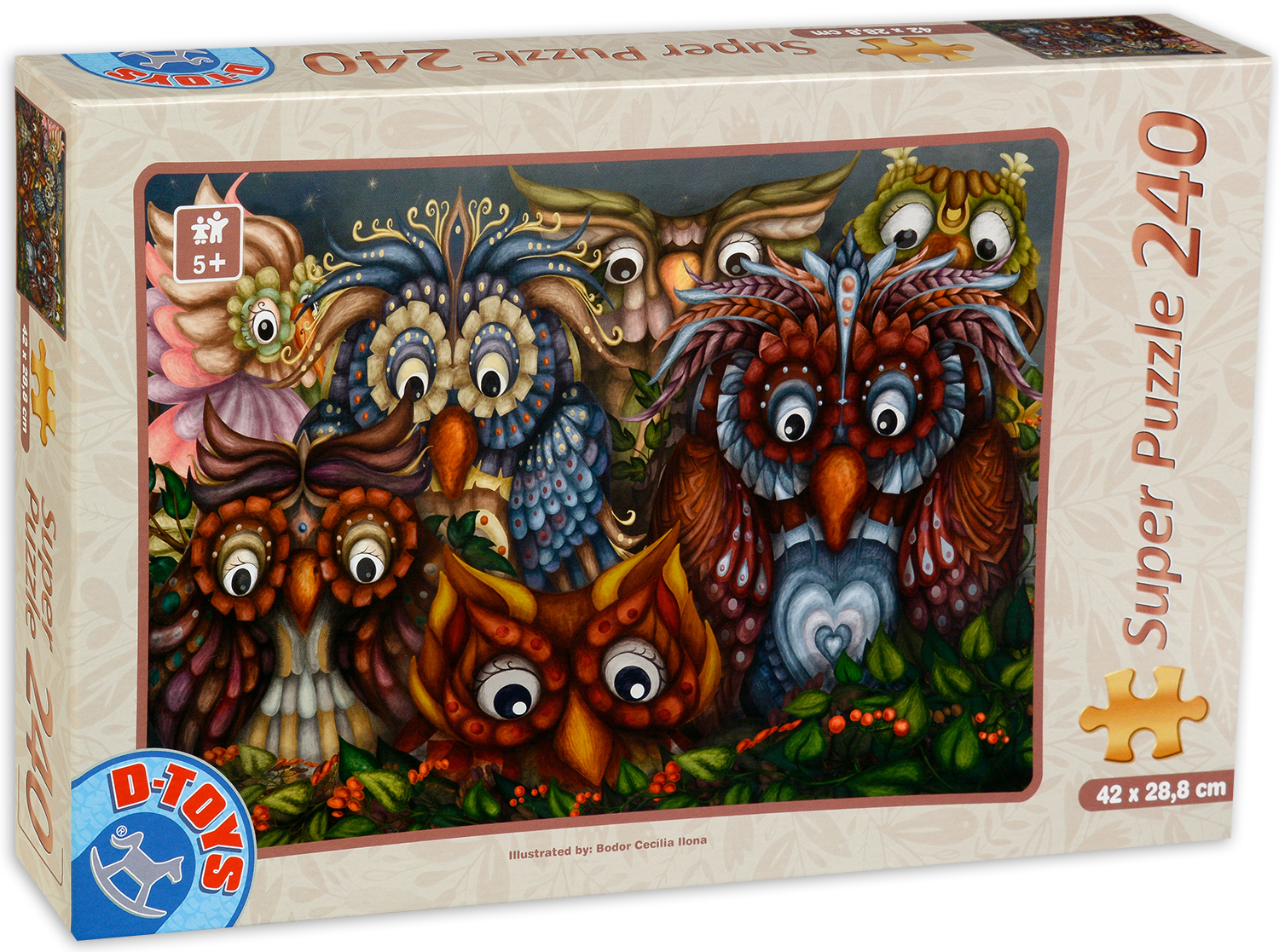 Пъзел D-Toys от 240 части - Бухали