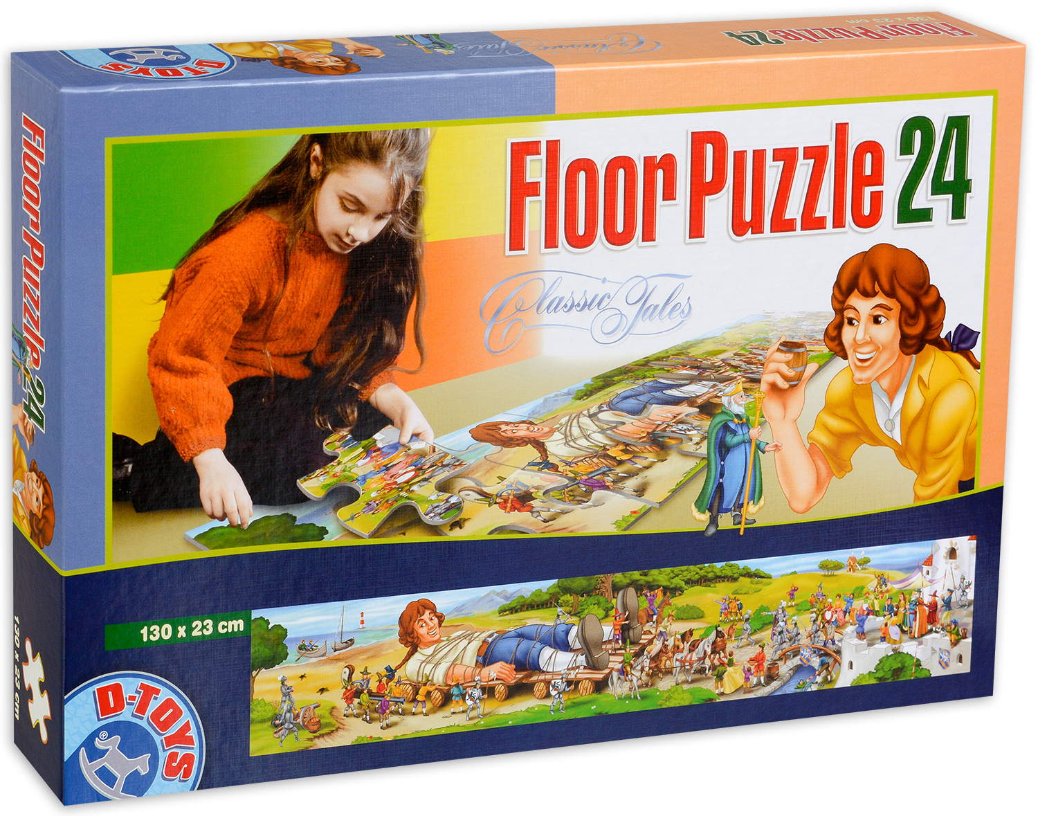 Детски пъзел за под D-Toys 24 части - Пътешествията на Гъливер